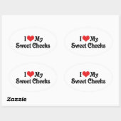 私は甘い頬が大好き 楕円形シール (シート)