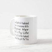 私は甘やかされた夫で、私には妻がい素晴らしる コーヒーマグカップ (正面左)