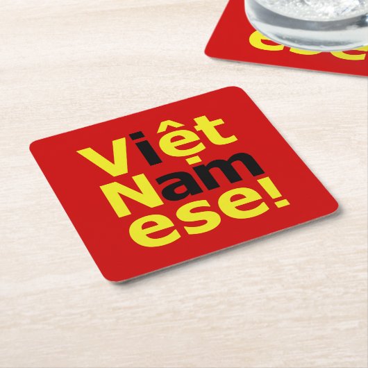 私は生ệ語だ！ スクエアペーパーコースター (アングル)