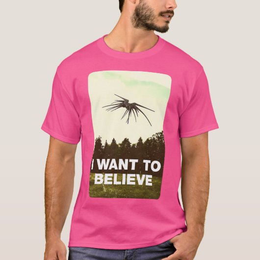 私は生きたい – Ufo – 黒 – Sci-Fi Tシャツ (正面)