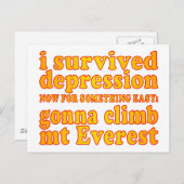 私は生き延びうつ病 – 今エベレストに登る ポストカード (正面/裏面)