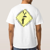 私は生き延びました(赤いロゴ) Tシャツ (裏面)