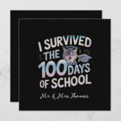 私は生き延び学校の100日祝100 招待状 (正面/裏面)