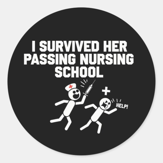 私は生き延び彼女の通り過ぎる看護学校のナース ラウンドシール (正面)