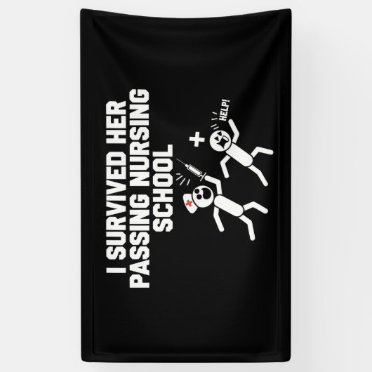 私は生き延び彼女の通り過ぎる看護学校のナース 横断幕 (縦)