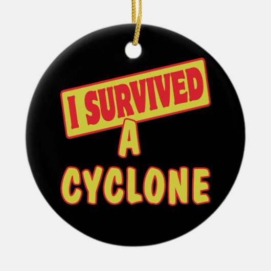 私は生き延び竜巻だ セラミックオーナメント (正面)