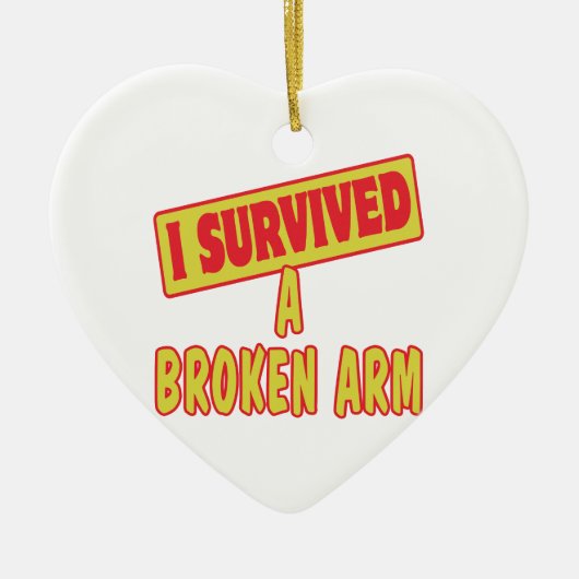 私は生き延び腕を骨折した セラミックオーナメント (正面)