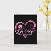 私は生き残った乳がん認識度ピンクリボン カード (黄色い花)