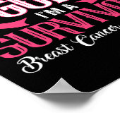 私は生き残った乳がん認識度ピンクリボン ポスター (角)