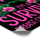 私は生き残った乳がん認識度フラミンゴ ポスター (角)