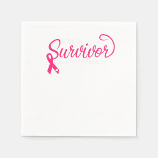私は生き残った乳がん認識度 スタンダードカクテルナプキン