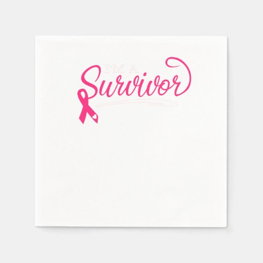 私は生き残った乳がん認識度 スタンダードカクテルナプキン (正面)