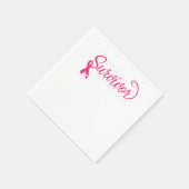 私は生き残った乳がん認識度 スタンダードカクテルナプキン (角)