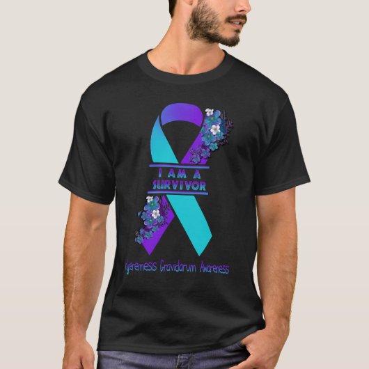 私は生き残った充血症グラビダラム認識度 Tシャツ (正面)