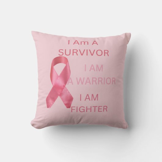 私は生き残り,乳がん認知月 クッション (正面)