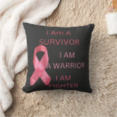 私は生き残り，乳がん認知月 クッション (ブランケット)