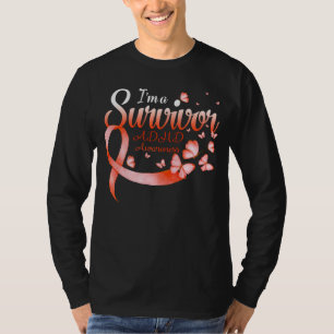 私は生き残りADHD認識度バタフライリボン Tシャツ