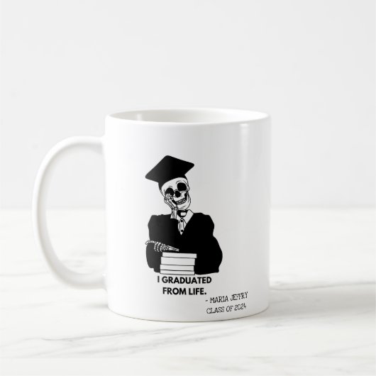 私は生を卒業し、卒業生 コーヒーマグカップ (左)