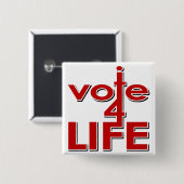 私は生命の間投票します 缶バッジ (正面&裏面)