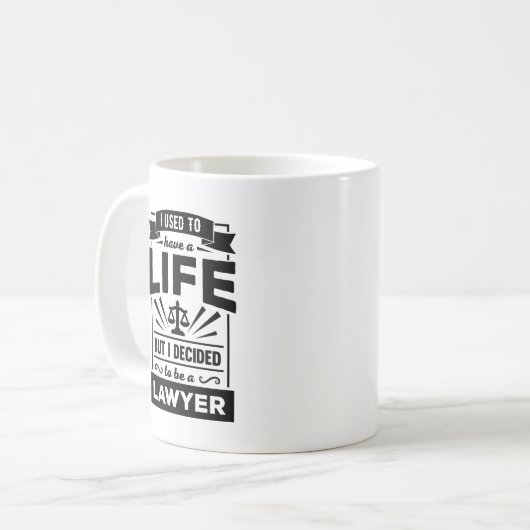私は生命を過しました今私が弁護士のおもしろいな法律のマグの コーヒーマグカップ (正面左)