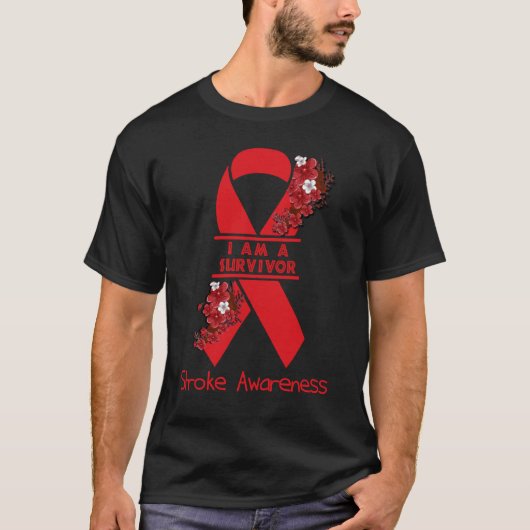 私は生存中脳卒中認識度 Tシャツ (正面)