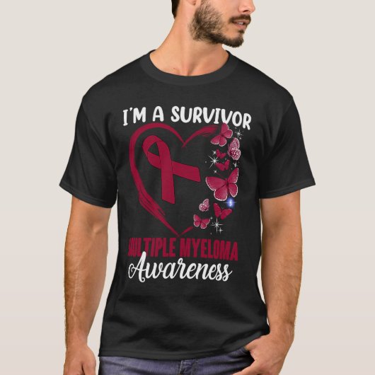 私は生存多発性骨髄腫認識度月部 Tシャツ (正面)