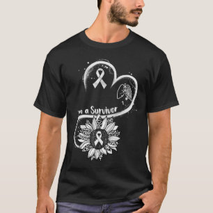 私は生存日花肺がん認識度戦争 Tシャツ