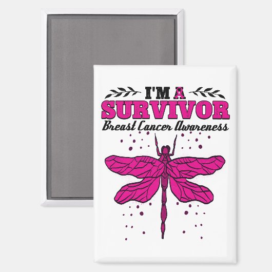 私は生存者トンボ乳がん認識度 マグネット (正面/裏面)