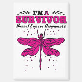 私は生存者トンボ乳がん認識度 マグネット (正面)