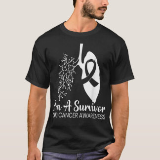 私は生存肺がん認識度月白Rだ Tシャツ