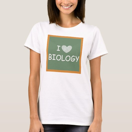 私は生物学を愛します Tシャツ (正面)