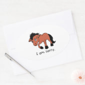 私は申し訳なく泣き叫び泣きフォアール若い馬 楕円形シール (封筒)