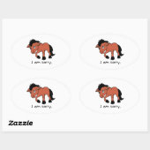 私は申し訳なく泣き叫び泣きフォアール若い馬 楕円形シール (シート)