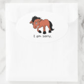 私は申し訳なく泣き叫び泣きフォアール若い馬 楕円形シール (バッグ)