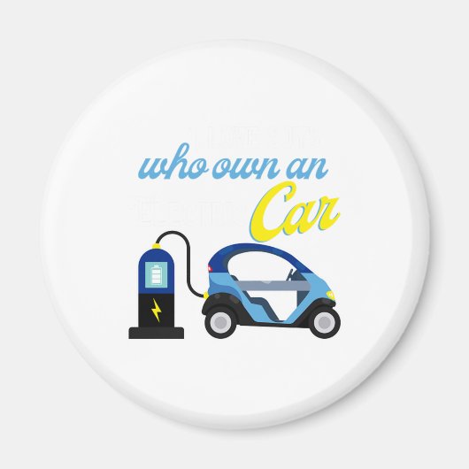 私は男が大好き電気自動車車の車のギフト マグネット (正面)