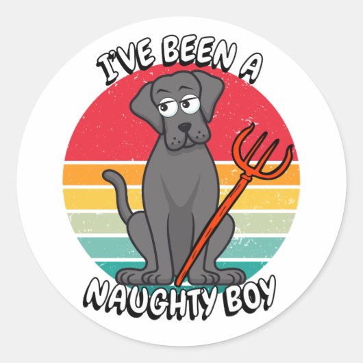 私は男のいけな子だった – 大きな犬 ラウンドシール (正面)