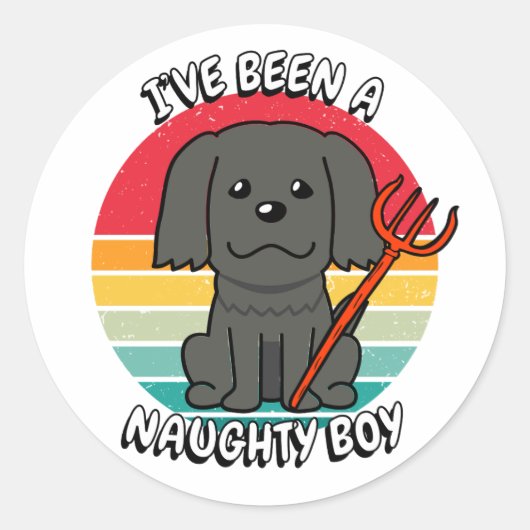 私は男のいけな子だった – 黒犬 ラウンドシール (正面)