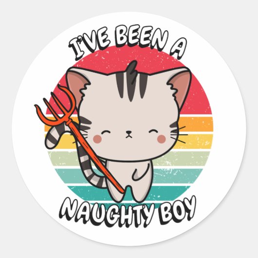 私は男の子いけなだった – tabby cat ラウンドシール (正面)