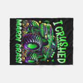 私は男の子とキのためのマルディグラのモンスタートラックを粉砕した フリースブランケット (正面(横))