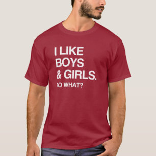 私は男の子と女の子が好きです Tシャツ