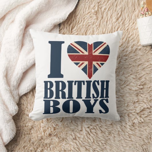 私は男の子の英国国旗のイギリスの装飾用クッションを愛します クッション (ブランケット)