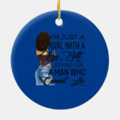 私は男を探して大きなお尻を持った女の子だ セラミックオーナメント (裏面)