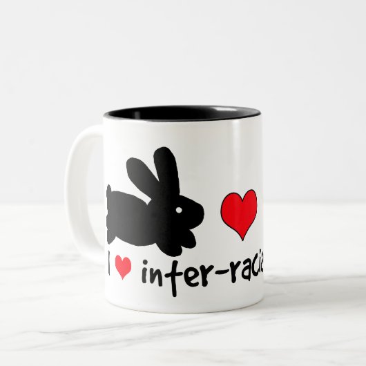 私は異人種間のカップルを愛します ツートーンマグカップ (正面左)