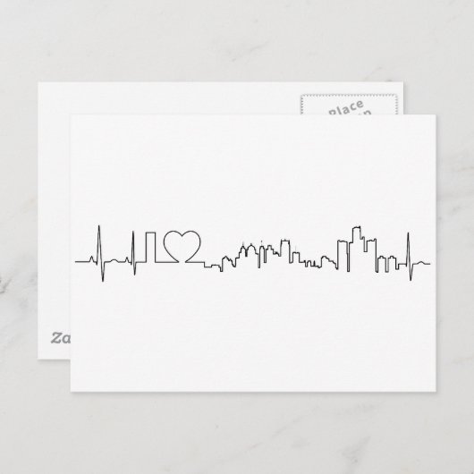 私は異常なecgのスタイルのデトロイトを愛します ポストカード (正面/裏面)