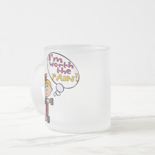 私は痛みのフィットネス フロストグラスマグカップ (正面左)