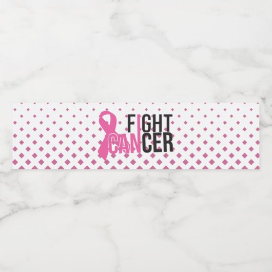 私は癌と戦うことができる – 認識度ウォーターボトル ペットボトルラベル (シングルラベル)