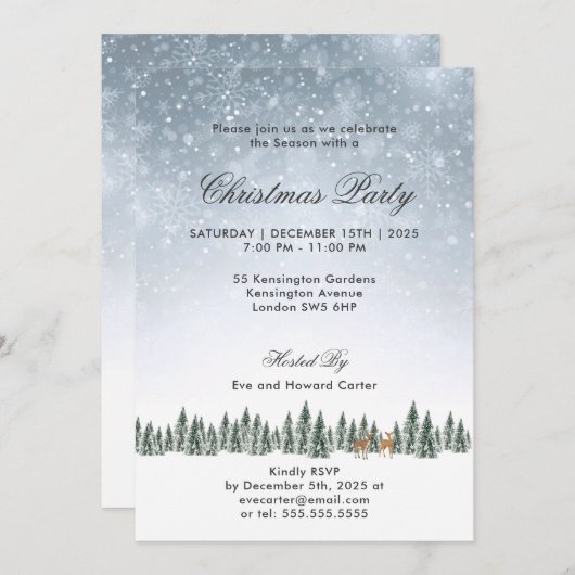 私は白いクリスマスのパーティーの夢を見ている 招待状 (正面/裏面)