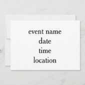 私は白いクリスマスの夢を見ているが、赤は行くだろう 招待状 (裏面)