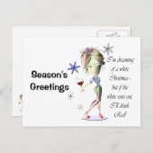 私は白いクリスマスの夢を見ている、ギフトおもしろい シーズンポストカード (正面/裏面)