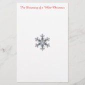 私は白いクリスマスの夢を見ている – スノーフレーク 便箋 (正面)